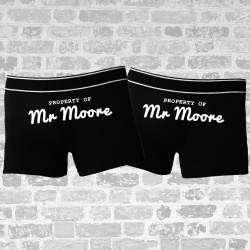 'Property of *Surname*  Boxer Shorts Set deal Groom and Groom Gift 